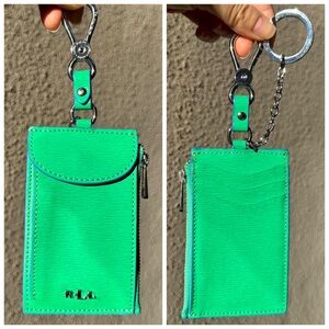 Lauren Ralph Lauren Green Leather Card Case